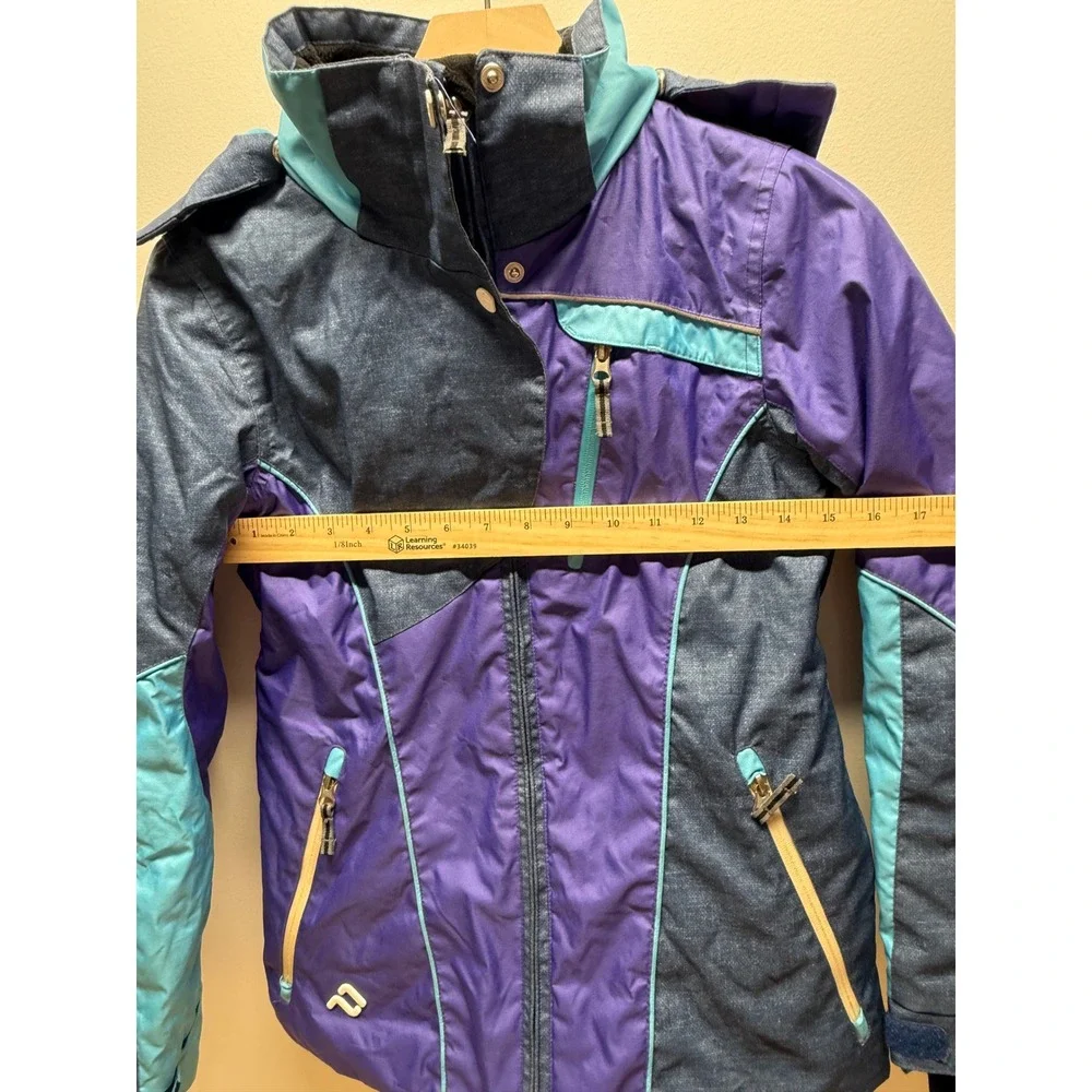 Jupa Kids Ski Jacket Purple Blue‎ Waterproof Breathable Hooded Size 12